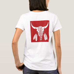 Danza del Fantasma Rojo Mujeres Búfalo camiseta bl