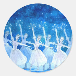 Danza del Pegatina de los copos de nieve