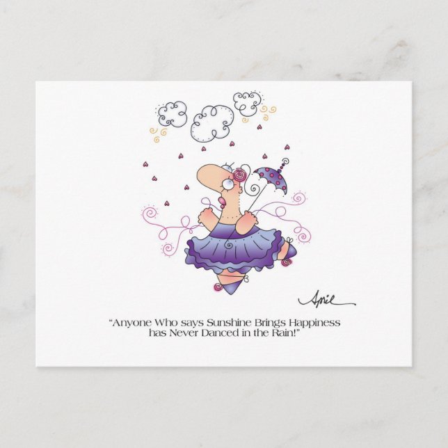 DANZA EN LA postal DE LA LLUVIA por April McCallum (Anverso)