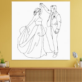 Danza Eterna – Arte de Línea Minimalista de Boda