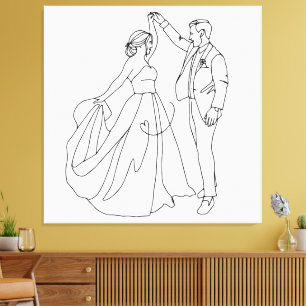 Danza Eterna – Arte de Línea Minimalista de Boda
