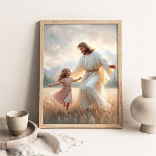 Danza Fe, Arte Cristiano, Jesús y Niña Bailando
