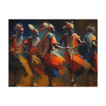 Danza guerrera Maasai África Tarjeta postal