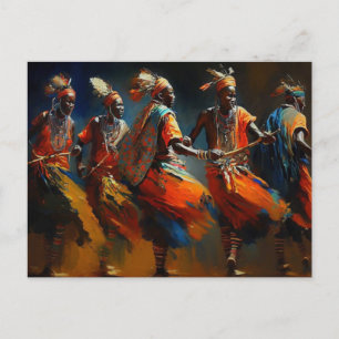 Danza guerrera Maasai África Tarjeta postal