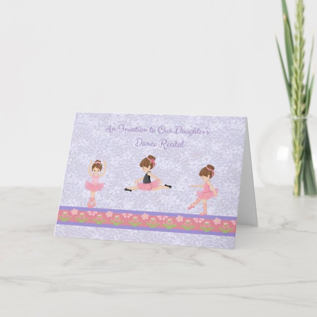 Danza Recital invitación con Ballerina Chica (Anverso)