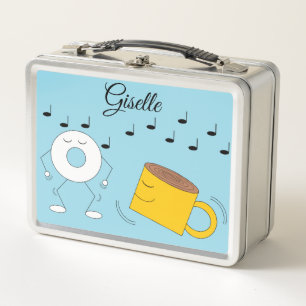 Danzando la boca de donut y tazón de café: