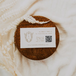 DAPHNE Código QR Boda Escudo blanco dorada Tarjeta