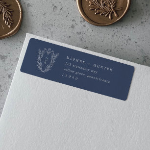 DAPHNE Etiquetas de dirección Minimalista azul osc