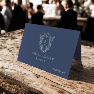 DAPHNE Tarjetas de Boda de la Marina Elegante Azul