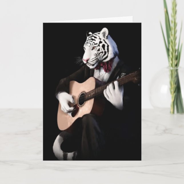 Dapper Tiger – Tarjeta de Felicitación Sofisticada (Anverso)