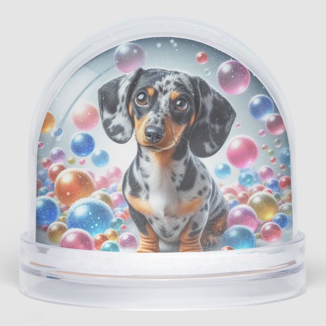 DAPPLE DACHSHUND SNOW GLOBE (Anverso)