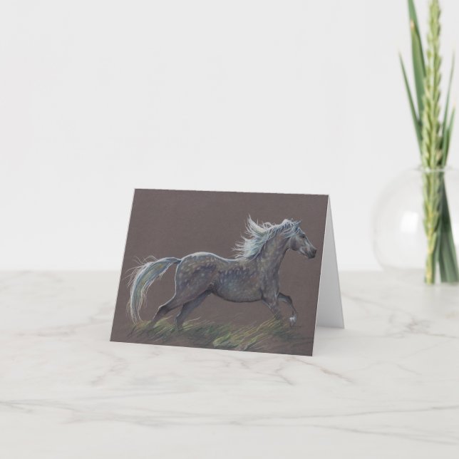 "Dapples" una tarjeta de saludo de caballo (Anverso)