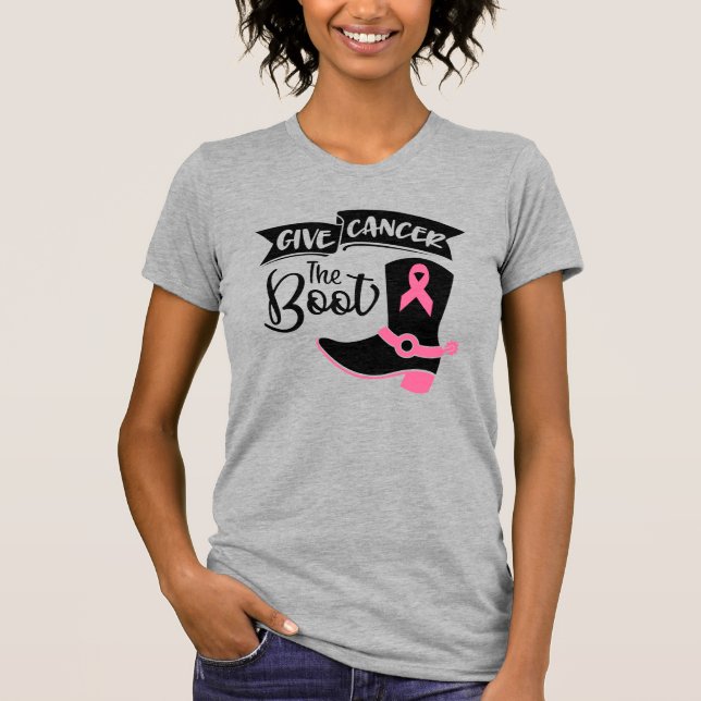 Dar al cáncer la camiseta de las mujeres de la bot (Anverso)
