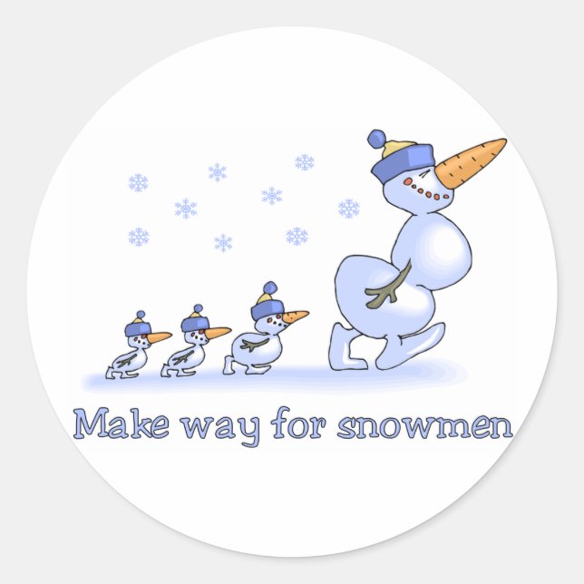 Dar paso a los pegatinas de Snowmen (Anverso)