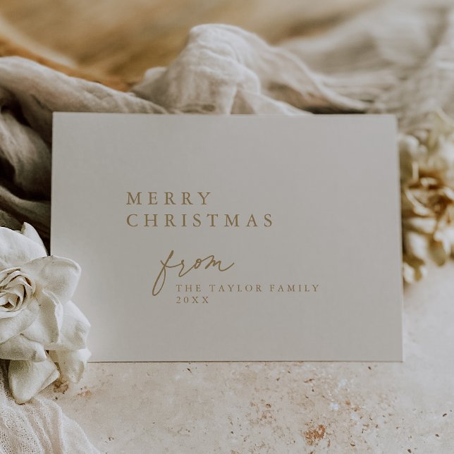 DARCY Gold Único Boho DIY Feliz Navidad (DARCY Gold Unique Boho DIY Modern Merry Christmas Holiday Card)