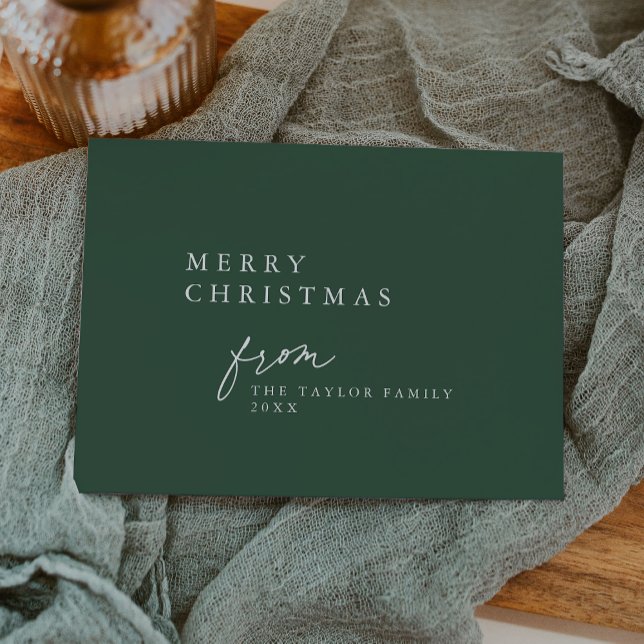 DARCY Green Unique Boho DIY Feliz Navidad (DARCY Green Unique Boho DIY Modern Merry Christmas Holiday Card)