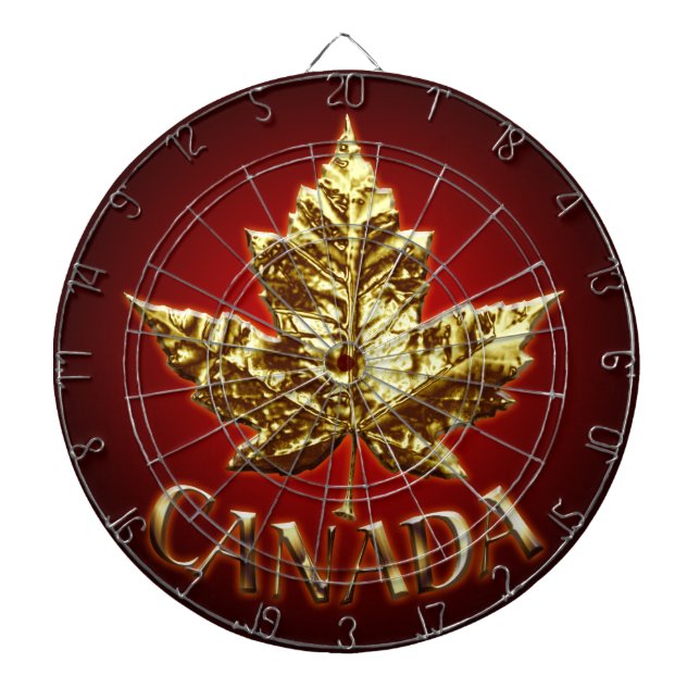 Dardos de Canadá Tablero de Dardos de Oro Recuerdo (Frente)