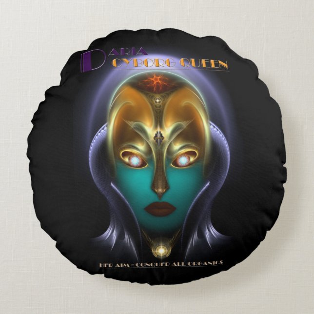 Daria Cyborg Cojín decorativo Redondo Reina (Anverso)