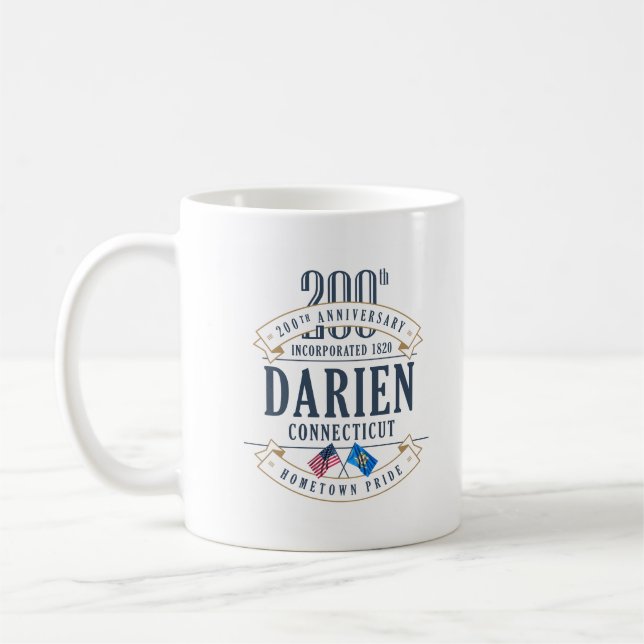Darien, taza del 200 aniversario de Connecticut (Izquierda)