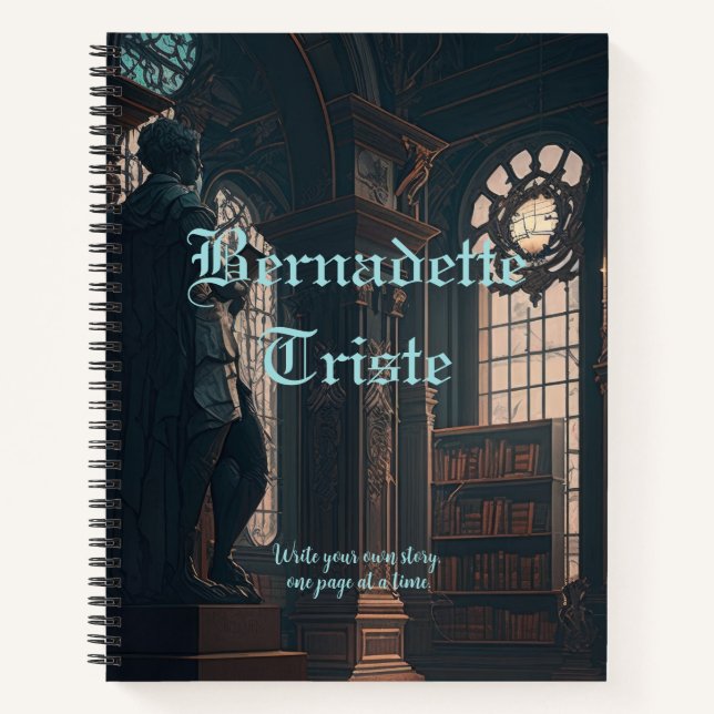Dark Academia Biblioteca Libros Vibes Nombre Senti (Anverso)