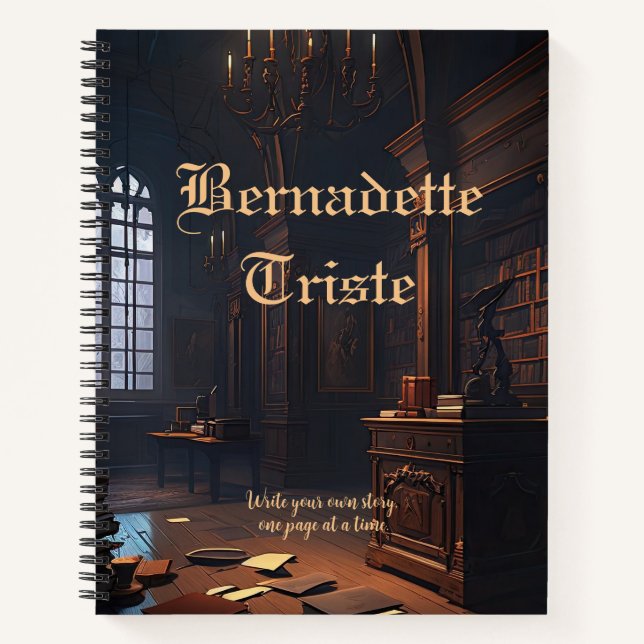 Dark Academia Biblioteca Libros Vibes Nombre Senti (Anverso)