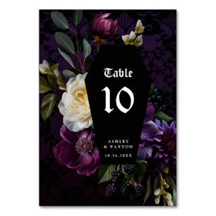 Dark Academia Floral gótica Tarjeta de mesa