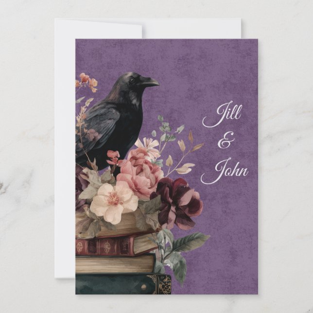 Dark Academia Mystic Raven Save the Date (Anverso)