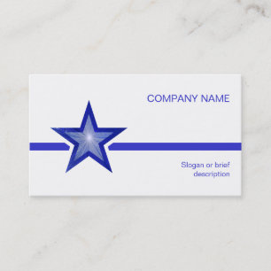 Dark Blue Star línea azul tarjeta de visita blanc