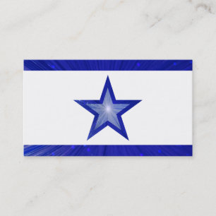 Dark Blue Star rayas tarjeta de visita blanca