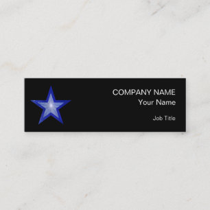 Dark Blue Star tarjeta de negocios skinny negro