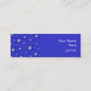 Dark Blue Stars tarjeta de visita blanca