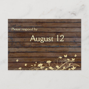 Dark Brown Wood rsvp con sobres