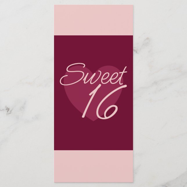 Dark Burgundy Light Pink - Heart Flat Menu (Reverso)