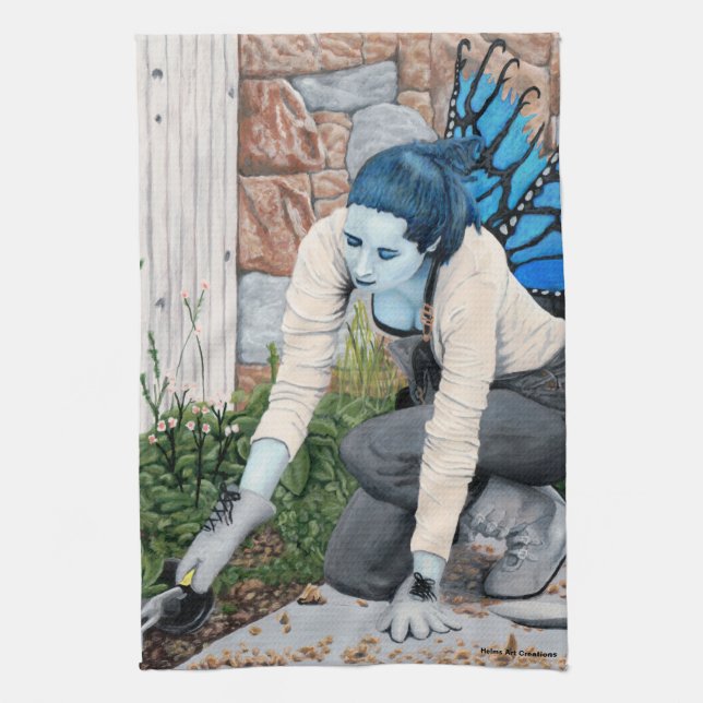 Dark Fairy Garden Fantasy Art Kitchen Toalla (Vertical)