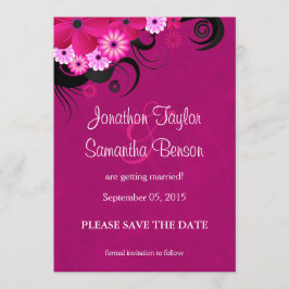 Dark Fuchsia Floral Salva El Anuncio De Fecha