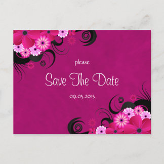 Dark Fuchsia Floral Salva Los Anuncios De Fecha