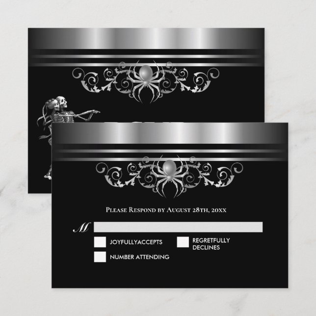 Dark Gothic Halloween Wedding RSVP (Anverso / Reverso)