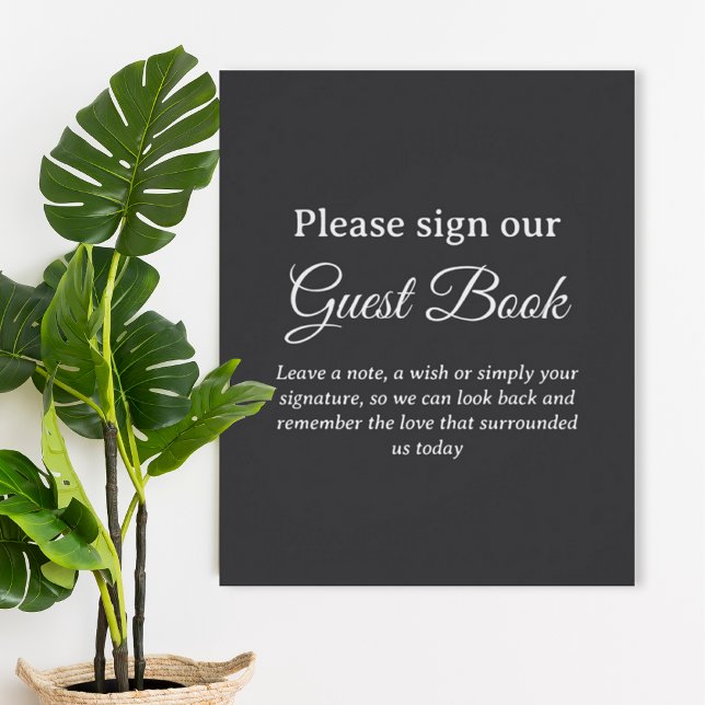 Dark Gray Wedding Guest Book Poster (Subido por el creador)