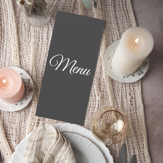 Dark Gray Wedding Menu Card (Subido por el creador)
