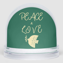 Dark Green & Butter Yellow Photo Peace Love Dove
