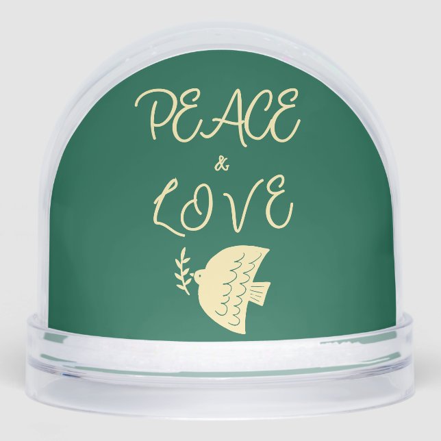 Dark Green & Butter Yellow Photo Peace Love Dove (Anverso)
