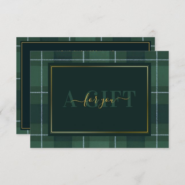 Dark Green Tartan Polo Plaid Gift Certificate (Anverso / Reverso)