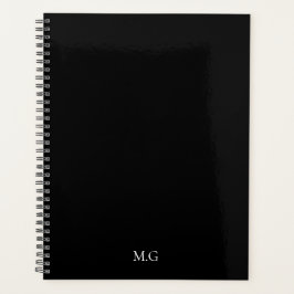 Dark Mode Stationary Glossy Black Agenda Initials