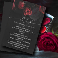 Dark Moody Black Red Florals Tarjeta de Gabinete