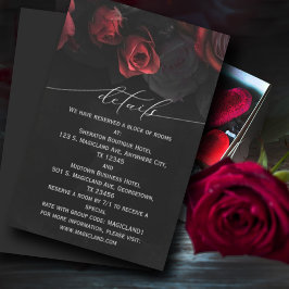 Dark Moody Black Red Florals Tarjeta de Gabinete