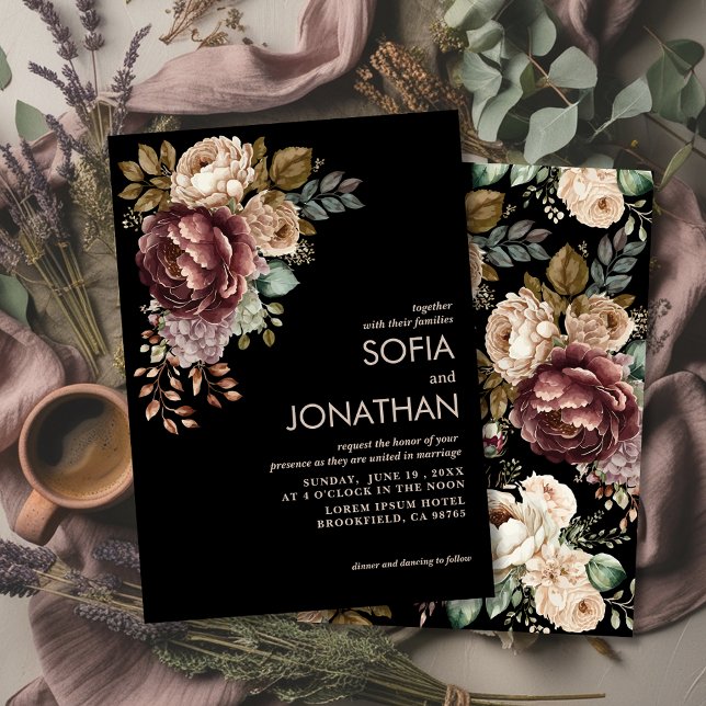 Dark Moody Burgundy & Maroon Peony Winter Wedding  (Subido por el creador)