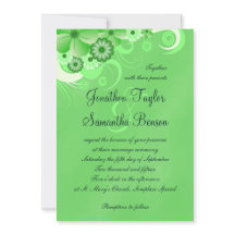 Dark Pastel Green Floral 5x7 Invitaciones a la bod