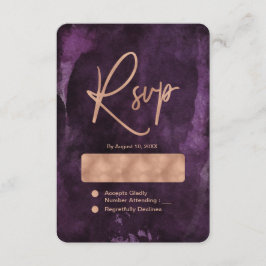 Dark Purple Watercolor Rosa Boda de Oro RSVP