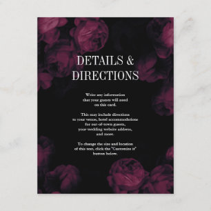 Dark Rosa Boda Jardín Insertar Tarjetas