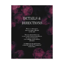 Dark Rosa Boda Jardín Insertar Tarjetas